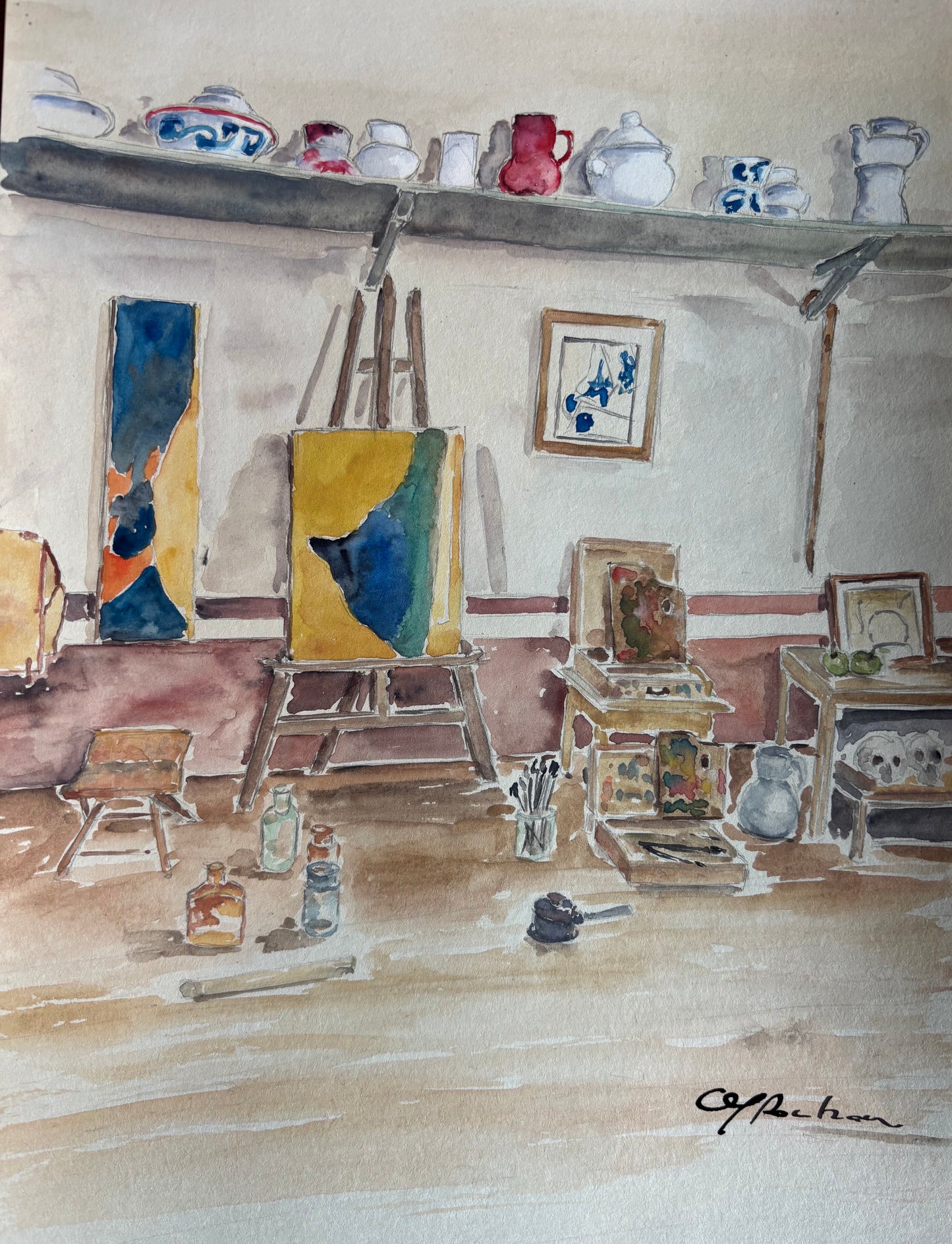 Aquarelle "L'atelier de Cézanne"