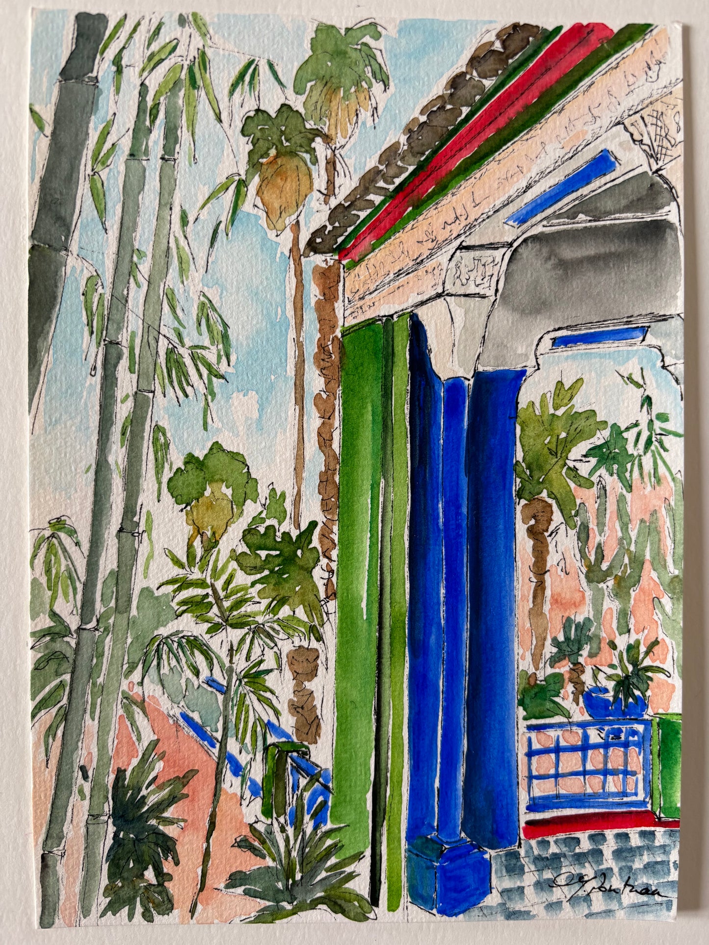 Atelier-Tigresse-Aquarelle-Jardin-Majorelle