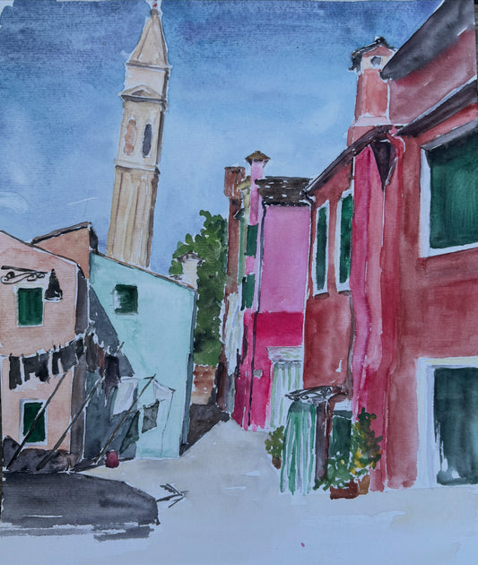 Aquarelle île de Burano