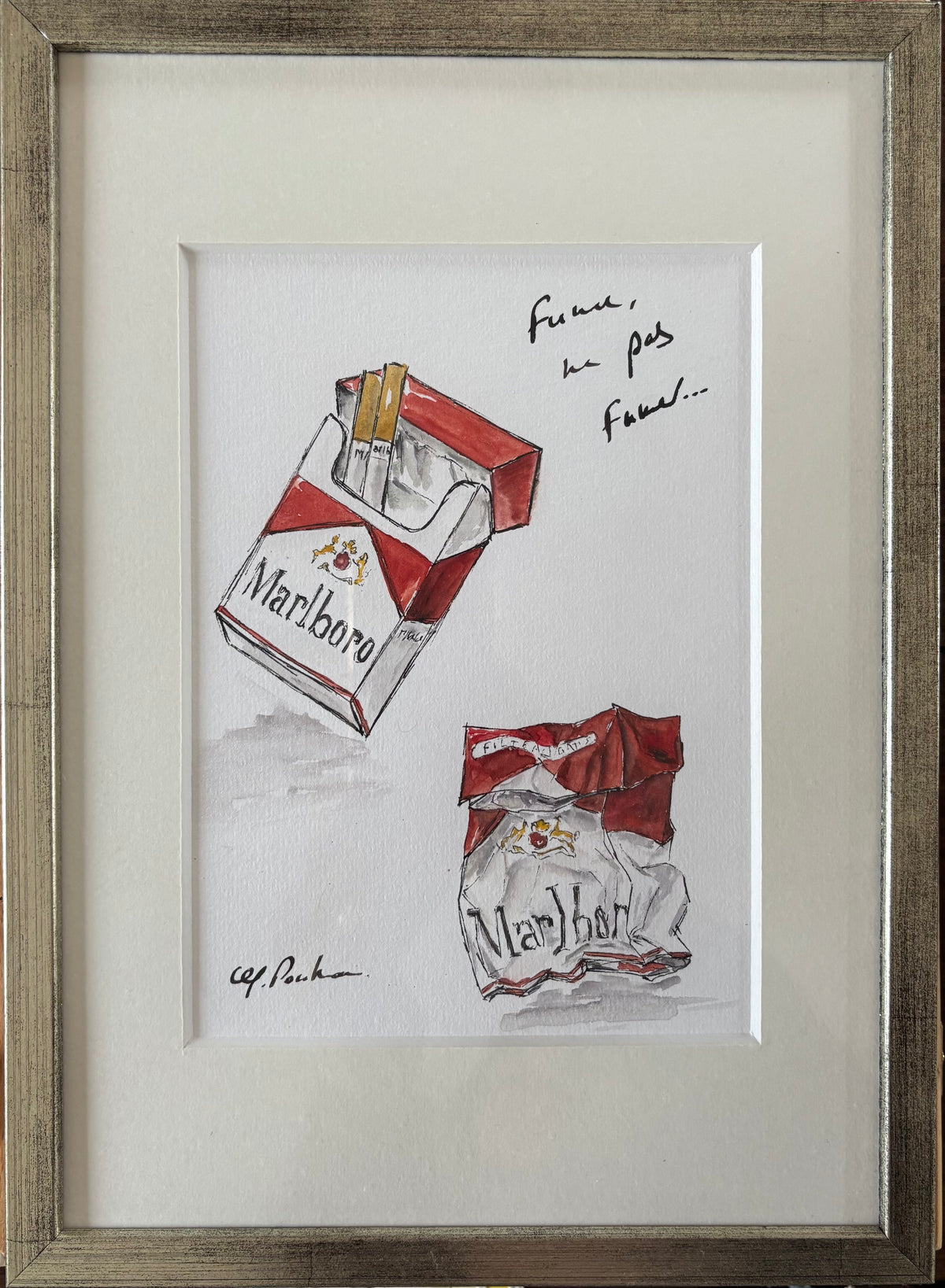 Aquarelle "Fumer ne pas Fumer"