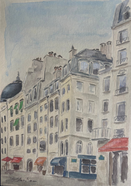 Aquarelle rue de Paris
