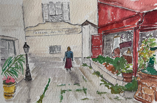 Aquarelle "Passage des Antiquaires"