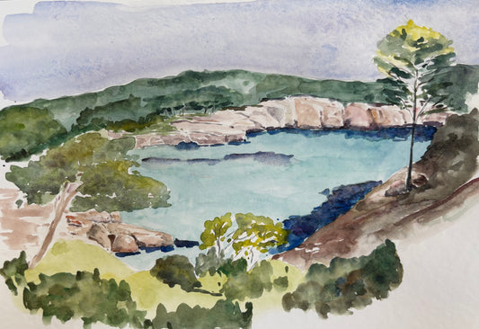 Aquarelle Crique Corse